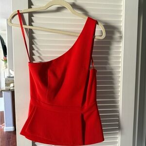 BCBGMaxAzria Red One Shoulder  Top